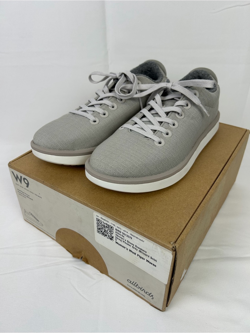 Allbirds Piper Sneakers Walking Shoes Wool Upper Pewter Grey Women’s 9